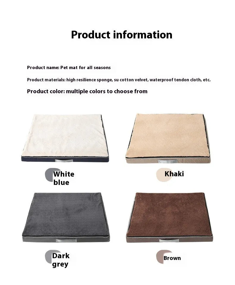 Removable cover memory sponge dog mat in brown colour showing size options