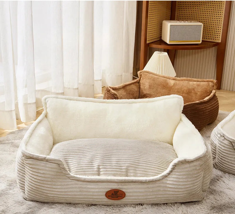 Universal kennel with removable washable bed for small and medium dogs and cats, Coffee or White