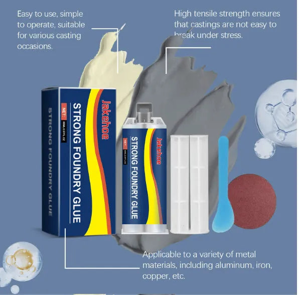 85ml metal casting glue epoxy kit for stainless steel copper aluminium bonding with push rod and tools