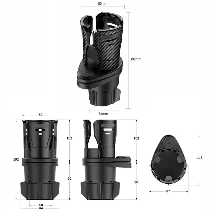 ABS plastic car cup holder modification kit in carbon fibre and matte colour finishes