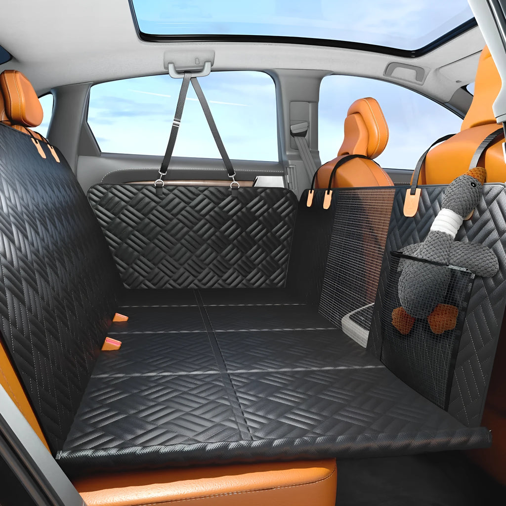 Black cloth car pet mat for dogs, rear seat cover supplied as one car pet mat