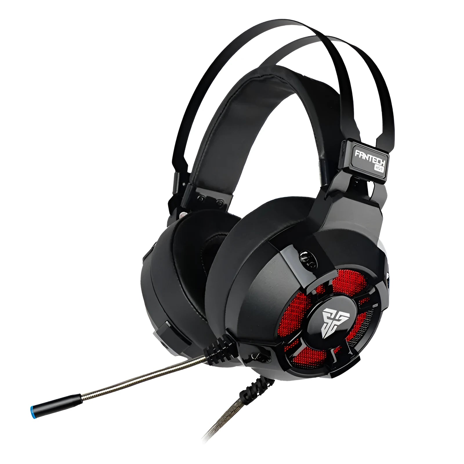 Black FANTECH HG11 USB gaming headset with RGB lights on the earcups