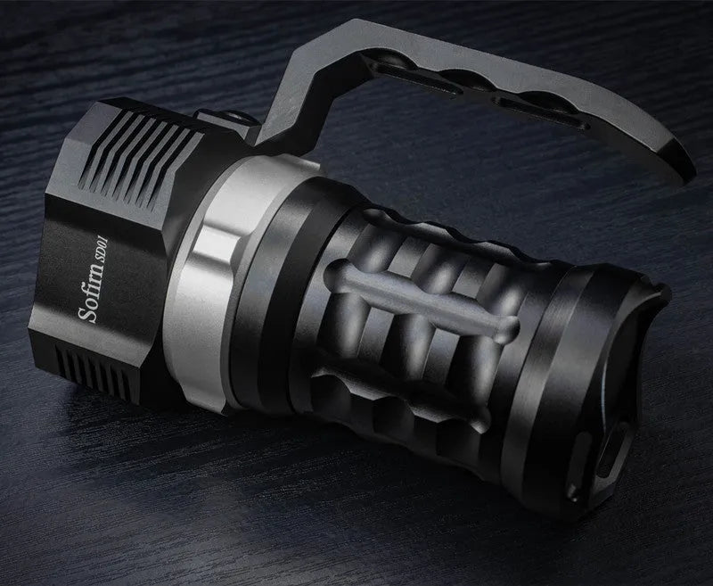 Aluminium alloy diving torch with 18cm length and black finish