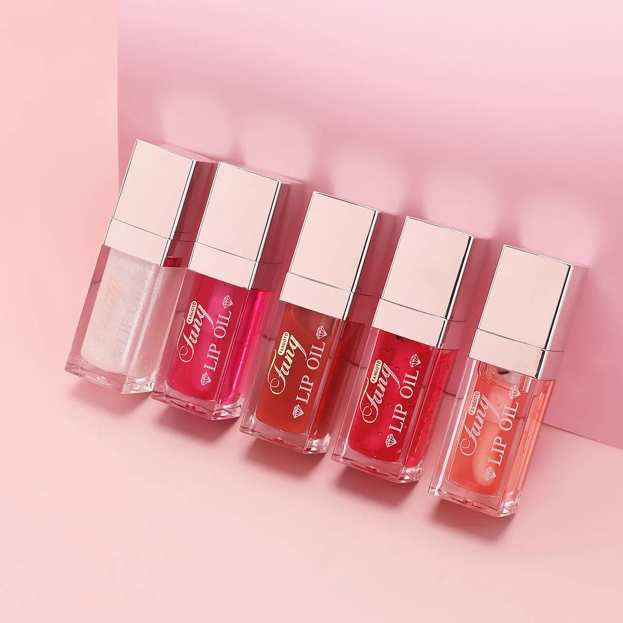 5-color bright lip gloss set with moisturizing lip essence oil for universal skin type hydration and repair