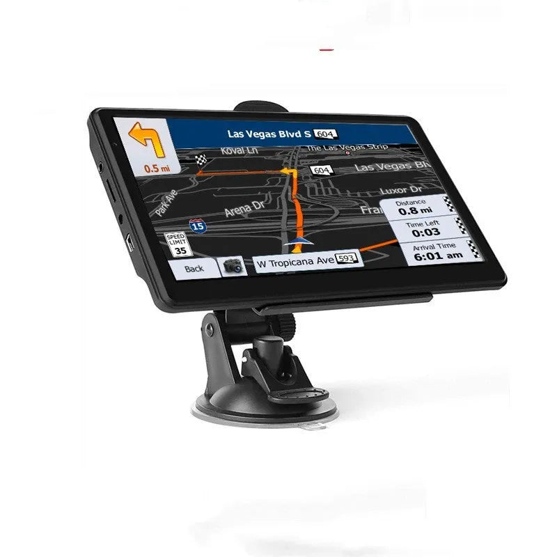 7 inch car GPS navigation device with touch screen showing map display