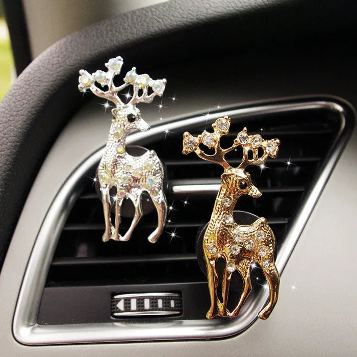 Alloy car air vent perfume clip with decorative designs and fruity fragrance