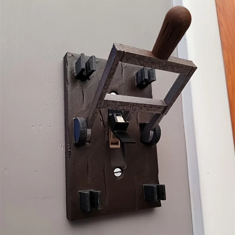 Retro-styled mechanical light switch with holiday decoration design and exposed mounting plate