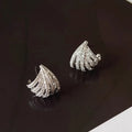 Geometric zircon earrings with platinum electroplating and European-American styling design