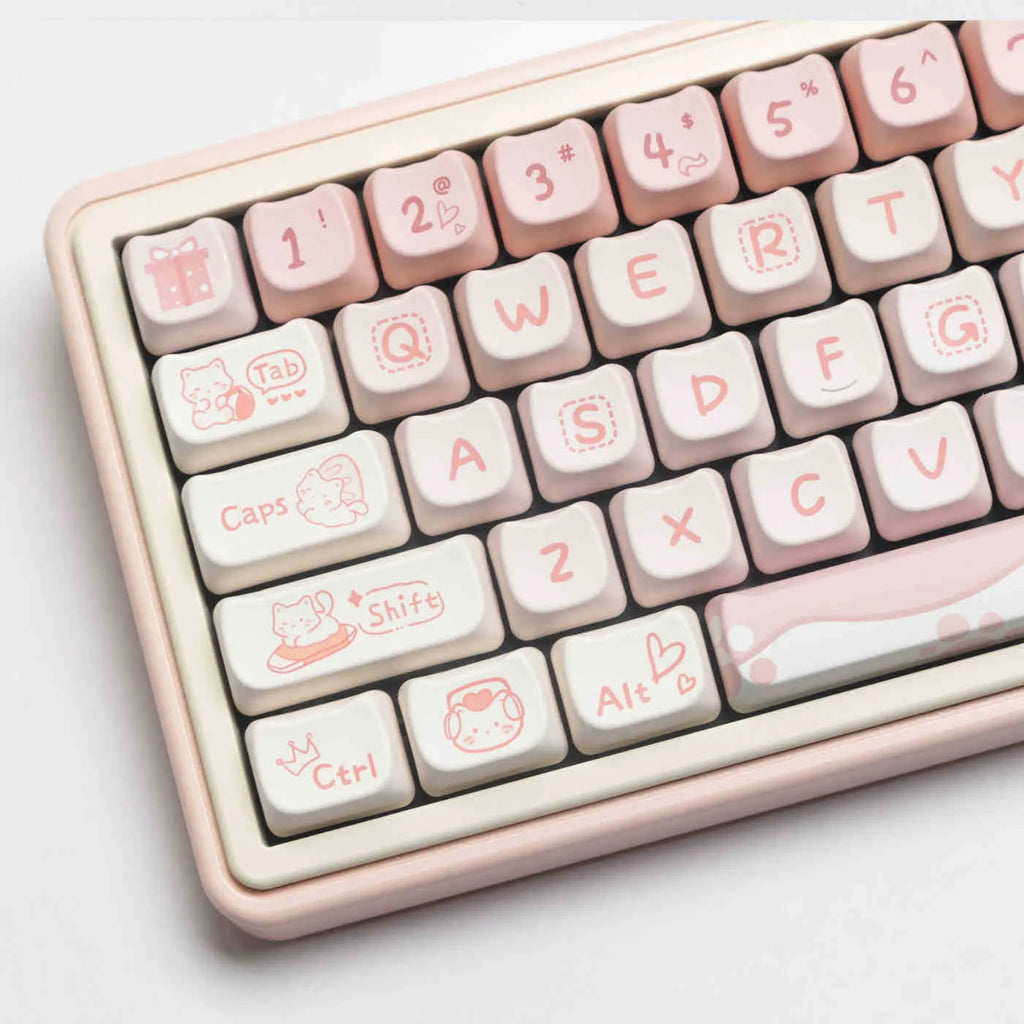Full set PBT sublimation keycaps for mechanical keyboard showing complete alphanumeric layout