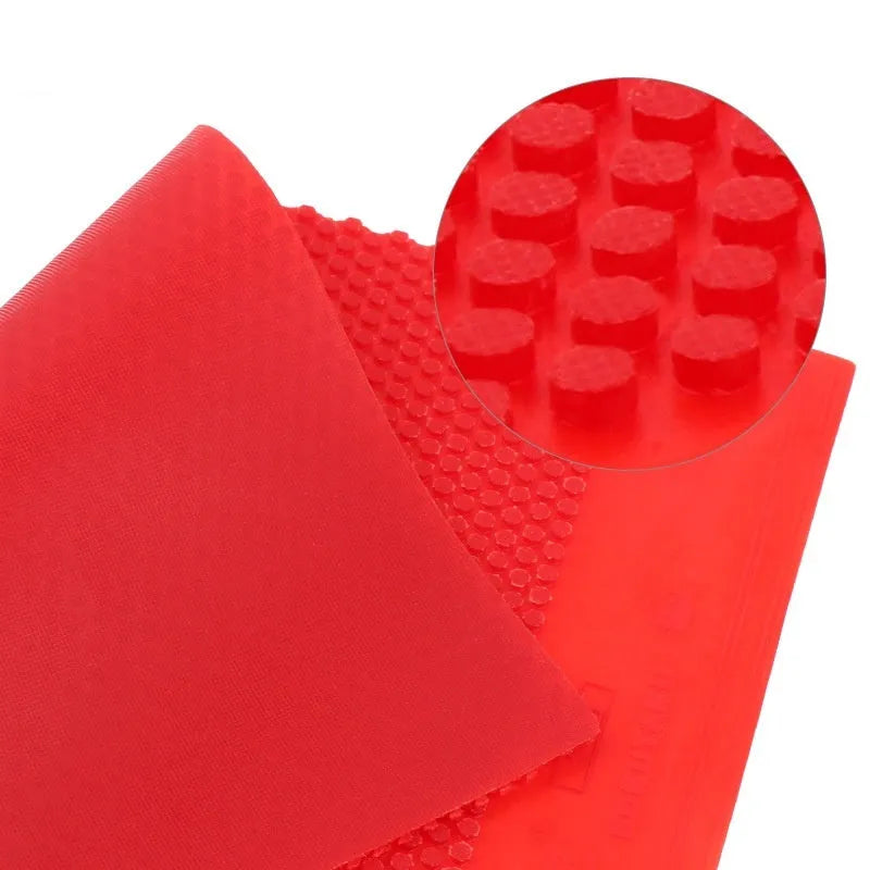 Small particle pimpled table tennis rubber sheet in black and red colour options for bat replacement