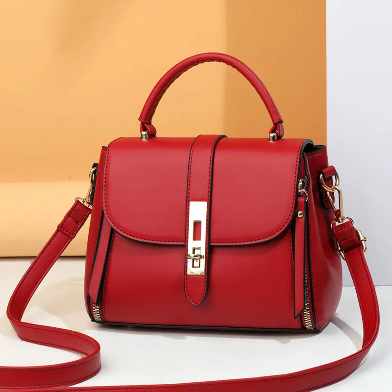 Women's soft PU leather shoulder bag in square vertical design with single strap