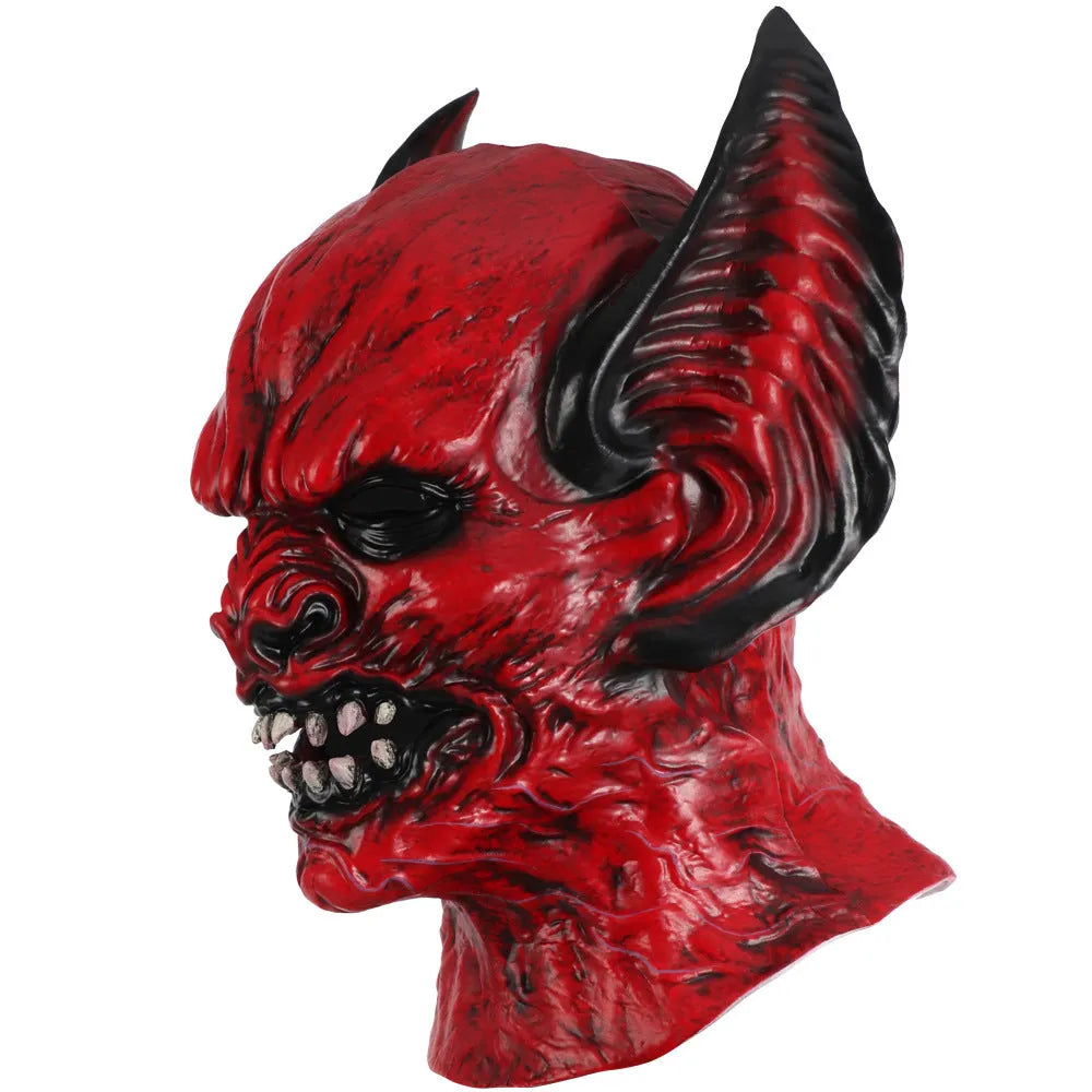 Red bat head cover horror hood mask made from RP foam for costume parties