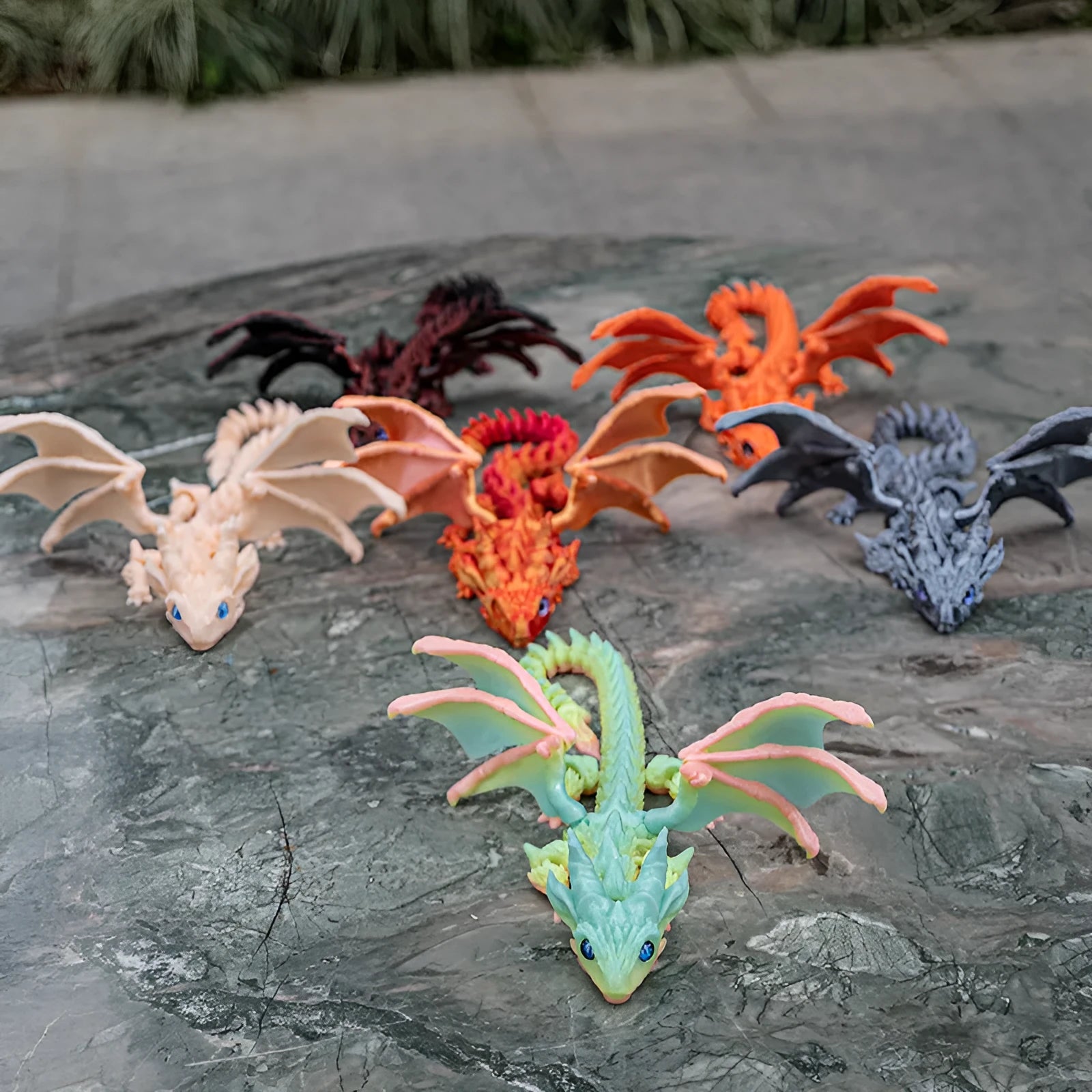 3D printed dragon wing decoration in PLA plastic measuring 25×16×3cm