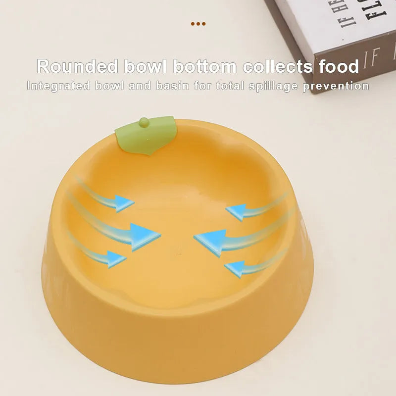 Green flower-shaped plastic pet bowl for cat or small dog food and water.