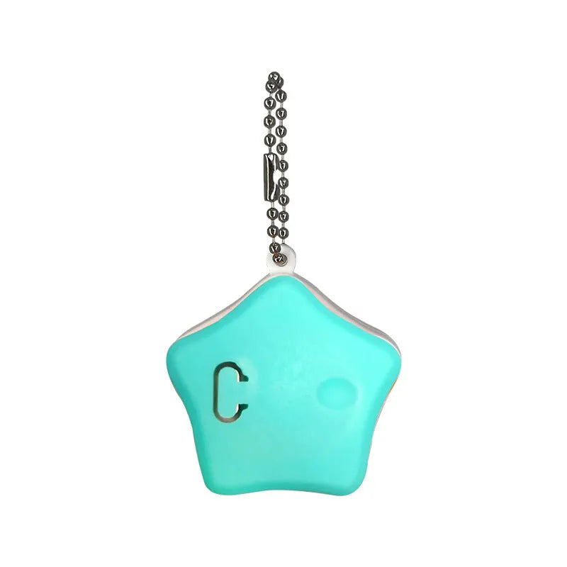 Blue rechargeable pet pendant light with three lighting modes for dog walking safety