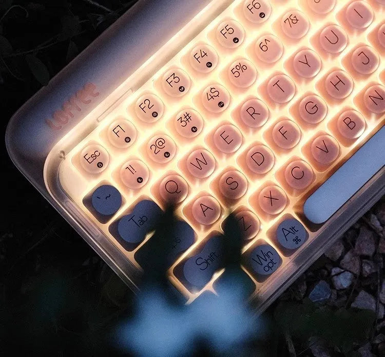 Liquid foundation Bluetooth mechanical keyboard workstation with mouse, calculator, and pickup light