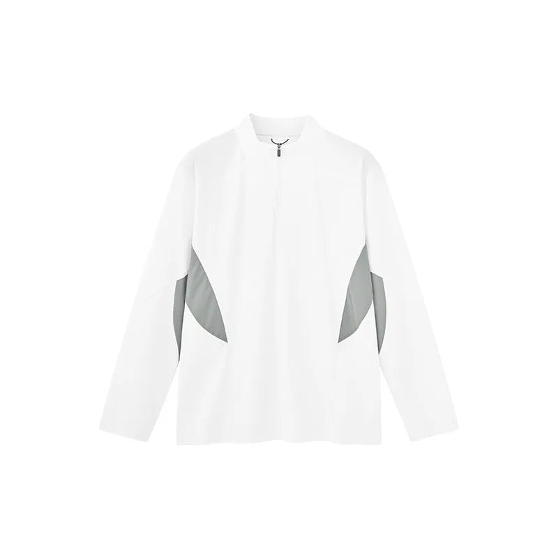 Men's lightweight polyester casual top in solid black and beige colours showing both long sleeve and short sleeve options