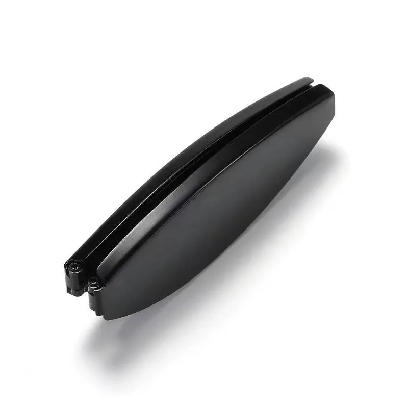 Folding pocket presbyopic glasses with retro ring-style metal frame in black or silver colour options.