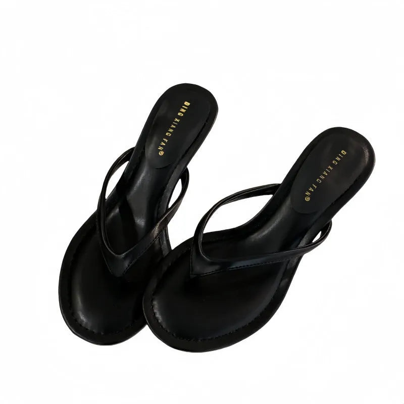 Women's round toe stiletto sandals in black and camel colours with rubber soles