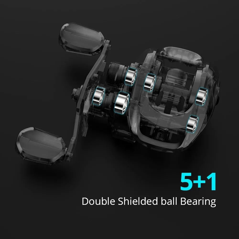 Fishing reel with drip wheel and rocking wheel mechanism for lure fishing