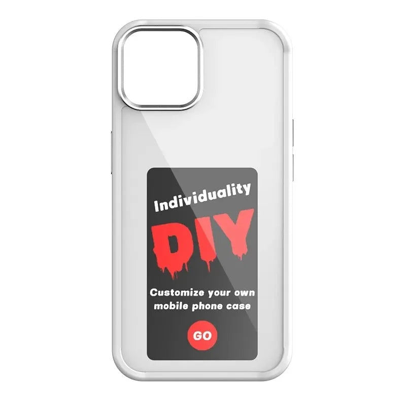 E-ink screen phone case for iPhone with TPU body, mirror element and NFC projection, shown in black with INKZONE app image display.
