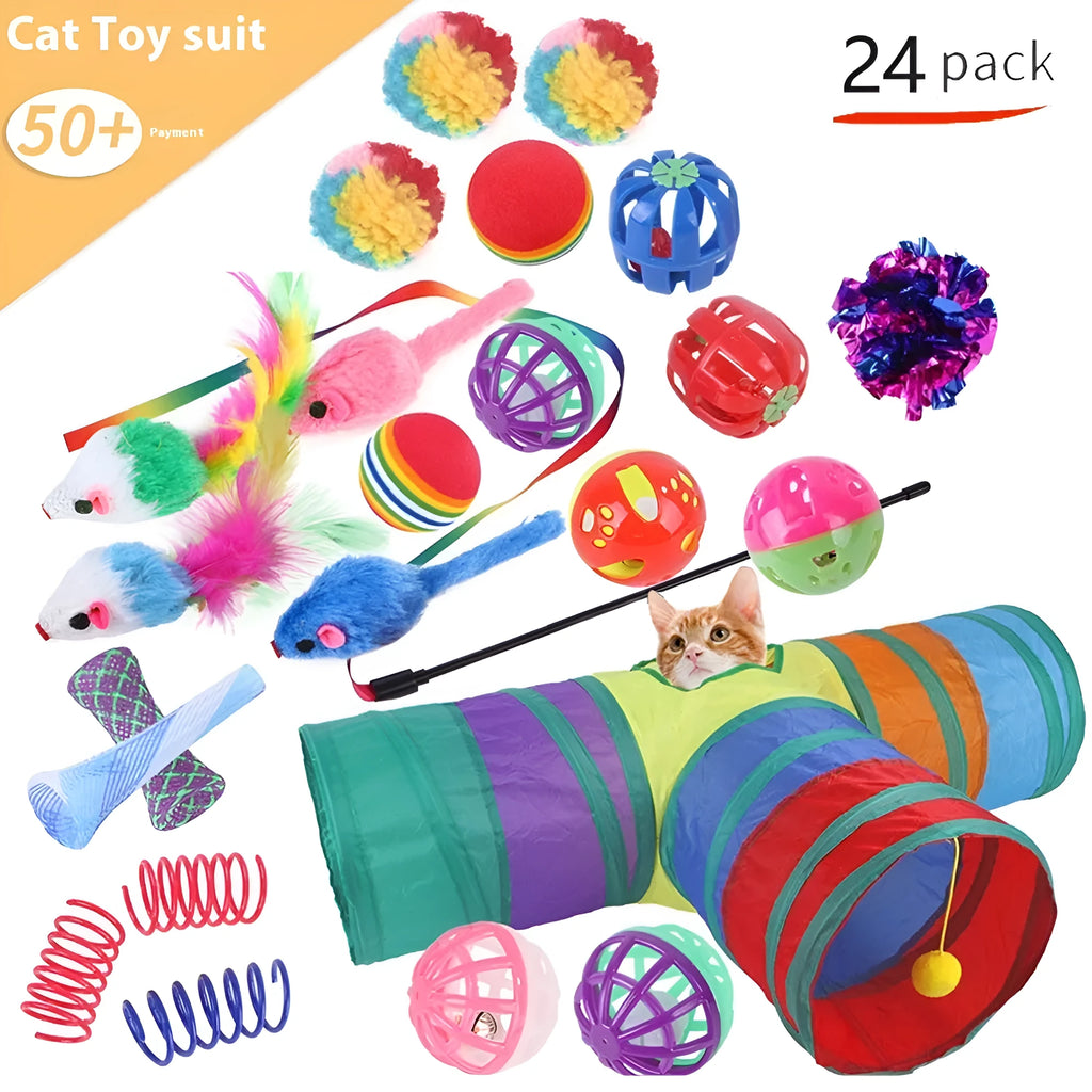 Plastic cat channel tunnel toy in various colour options for feline play and exploration