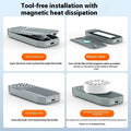 Silver and grey aluminium Lightning 4 external M.2 SSD enclosure showing compact size.
