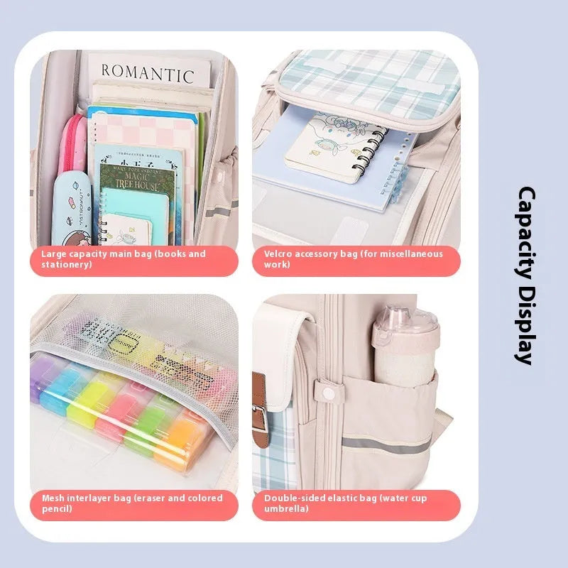 Modern Oxford cloth student schoolbag for Grade 5-6 in multiple colour options