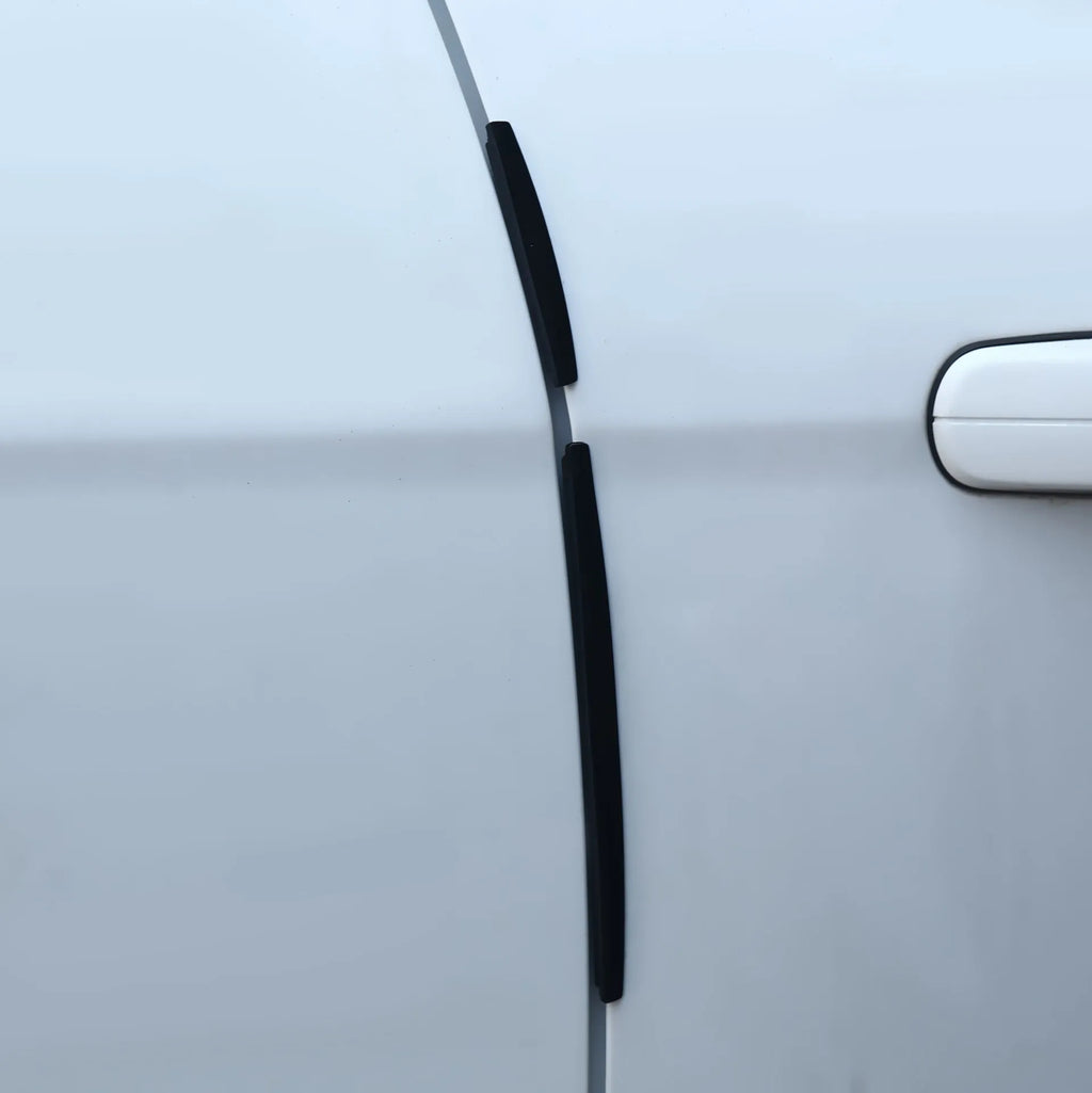 White plastic car door edge protection strip for preventing dings and scratches