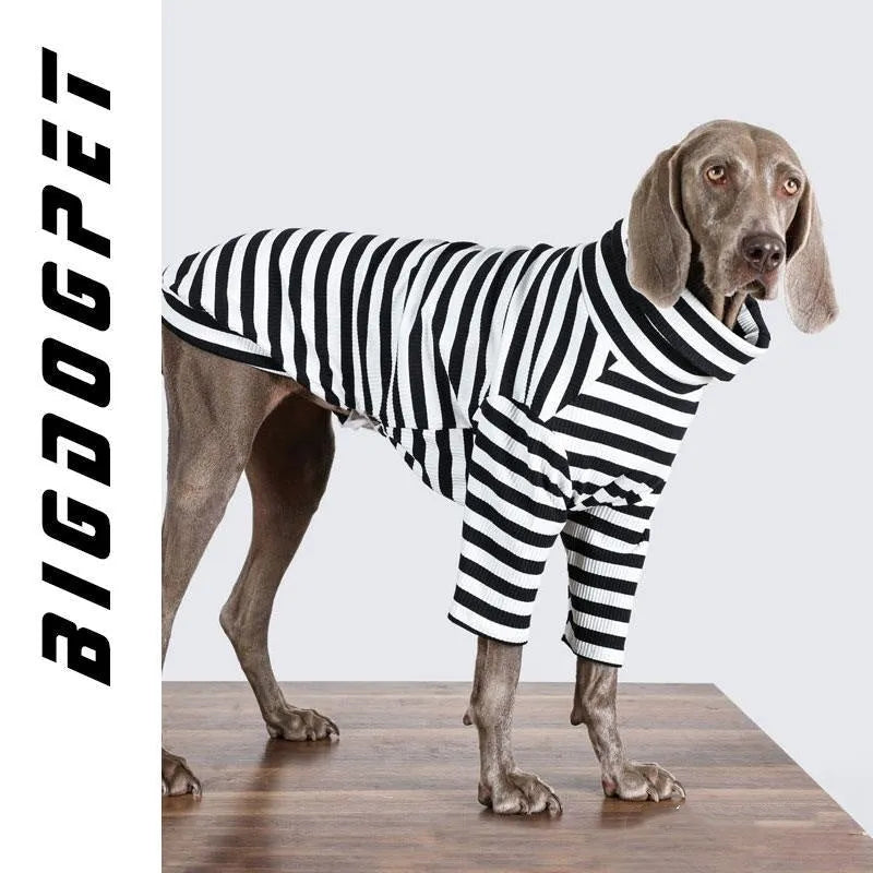 Black and white thin polyester vest for large dogs as inner layer clothing