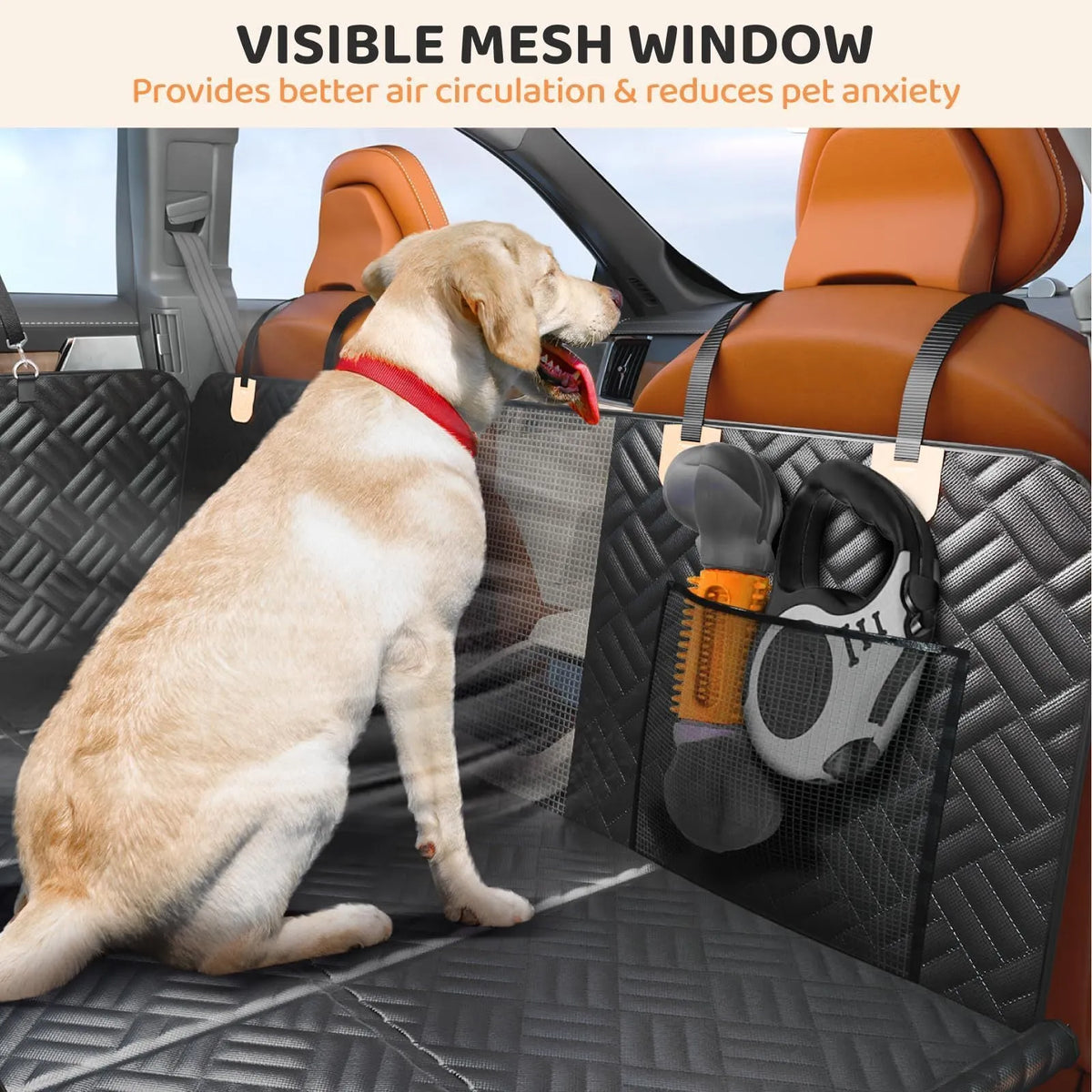Black cloth car pet mat for dogs, rear seat cover supplied as one car pet mat