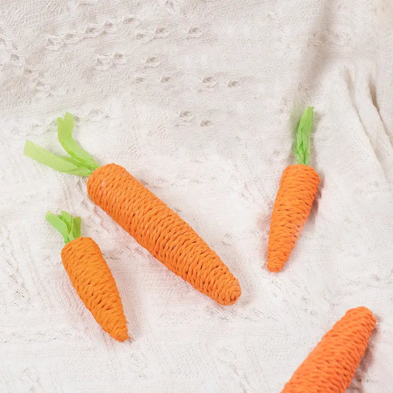 Interactive cat toys bundle with carrot bites paper toys, ringing stones, cat sticks and tooth grinding sticks in two size options
