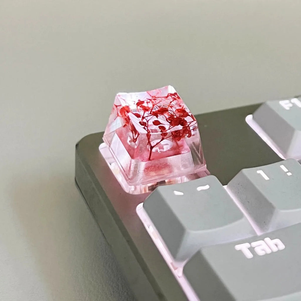 Clear resin starry sky keycap for Cherry MX keyboards in violet colour