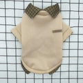 Two-piece collar dog sweater with detachable hoodie in thin velvet polyester fabric