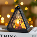 Halloween pumpkin lamp decoration with four theme options on tabletop