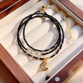 Blue san stone three-ring multi-layer bracelet for women with interlocking design