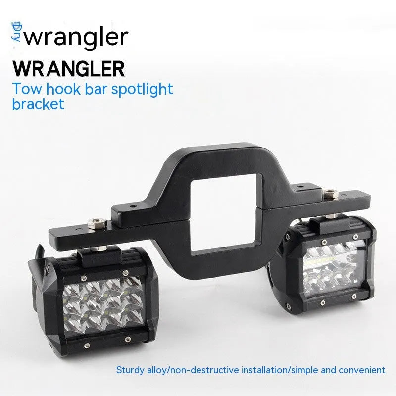 Black aluminium alloy LED reverse light mounting bracket for a Jeep Wrangler