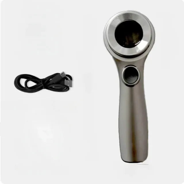 Black handheld magnifying glass with optical glass lens for jewellery and collectible appraisal