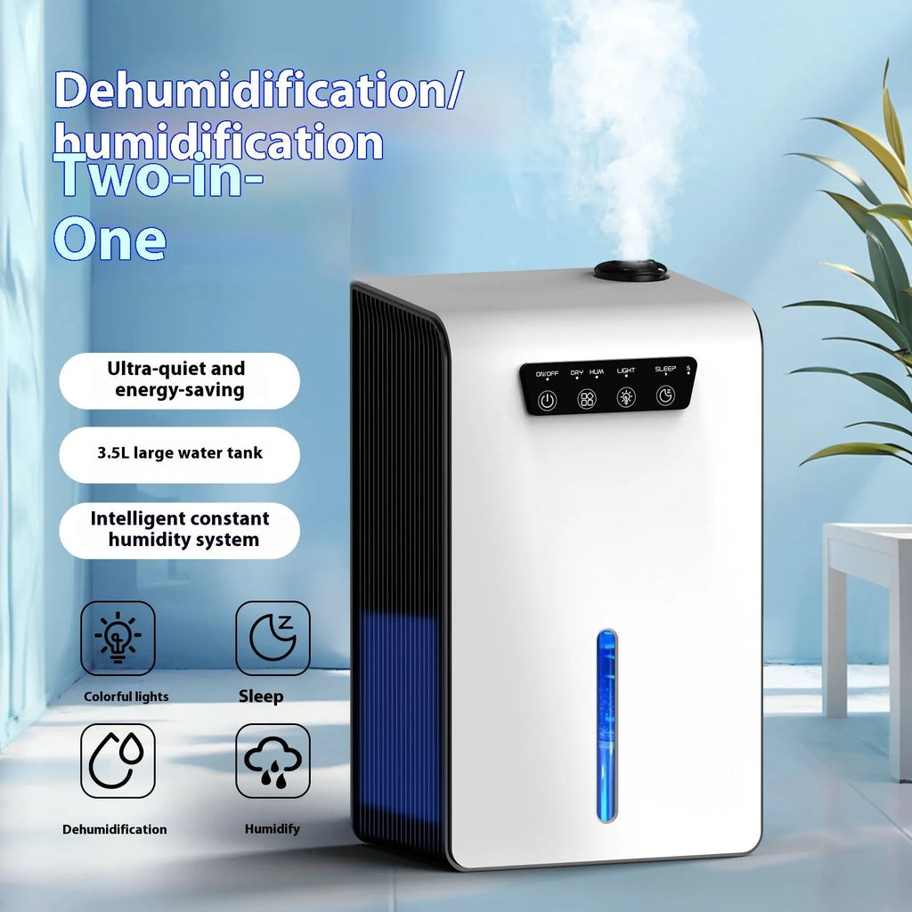 Milky white small dehumidifier for bedroom use with 2.6-4.0 litre reservoir capacity