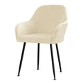 Velvet plush high armrest dining chair cover in beige, camel, grey or blue stretch fit for household and hotel dining chairs.