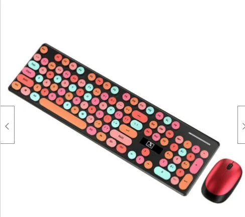 Xinmeng N620 Vibrant Yellow Wireless Keyboard and Mouse Set on a desk