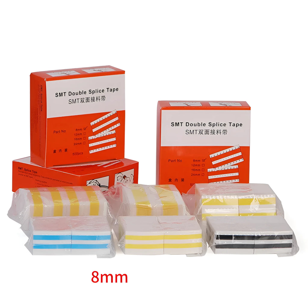 Double-sided splicing tape reels in multiple widths and colours for placement machine use