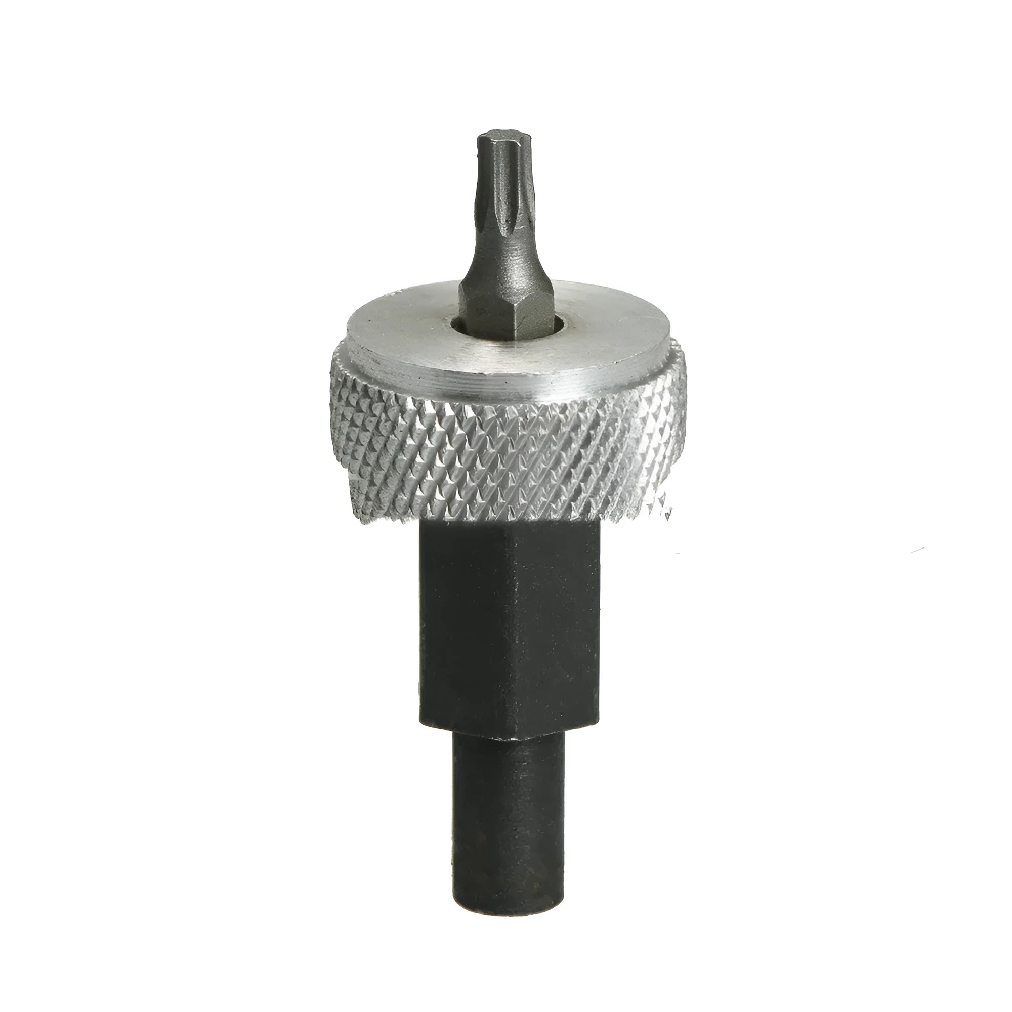 Ignition module wrench tool with carbon steel handle and aluminium knobs for removing distributor bolts.