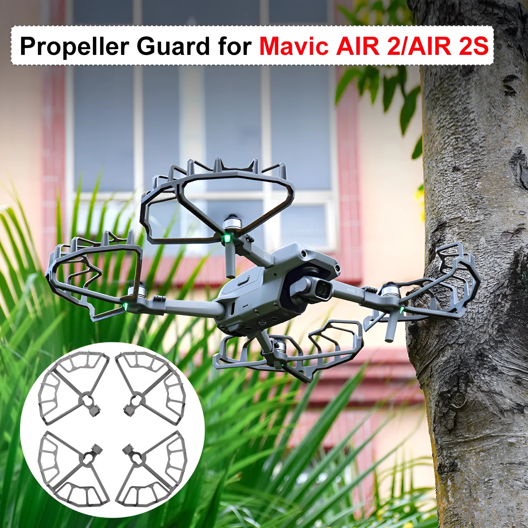 Grey ABS plastic propeller blade guard ring for DJI Mavic Air 2 and Air 2S drones.