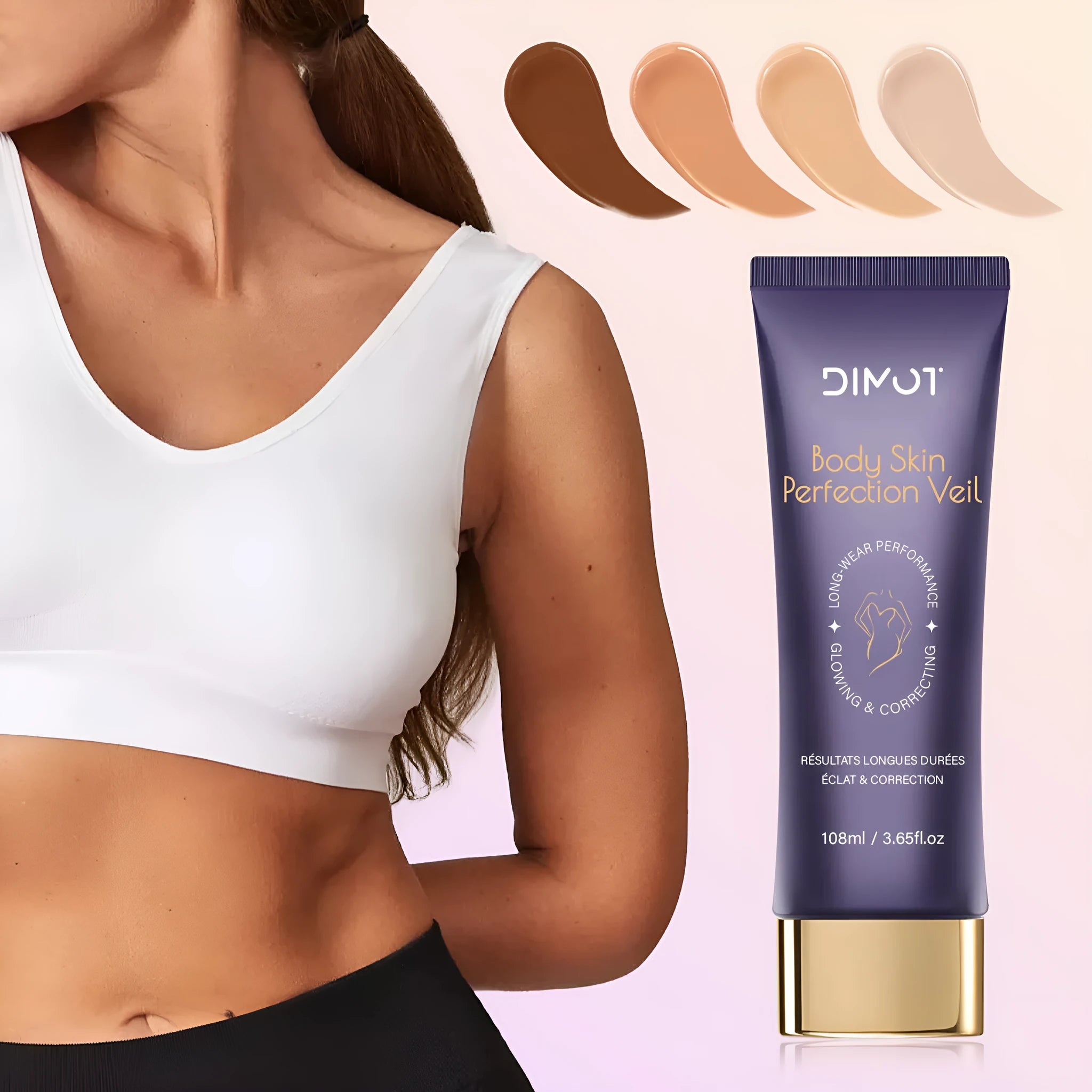 108ml tube of waterproof body concealer cream with an applicator brush for covering tattoos and birthmarks.
