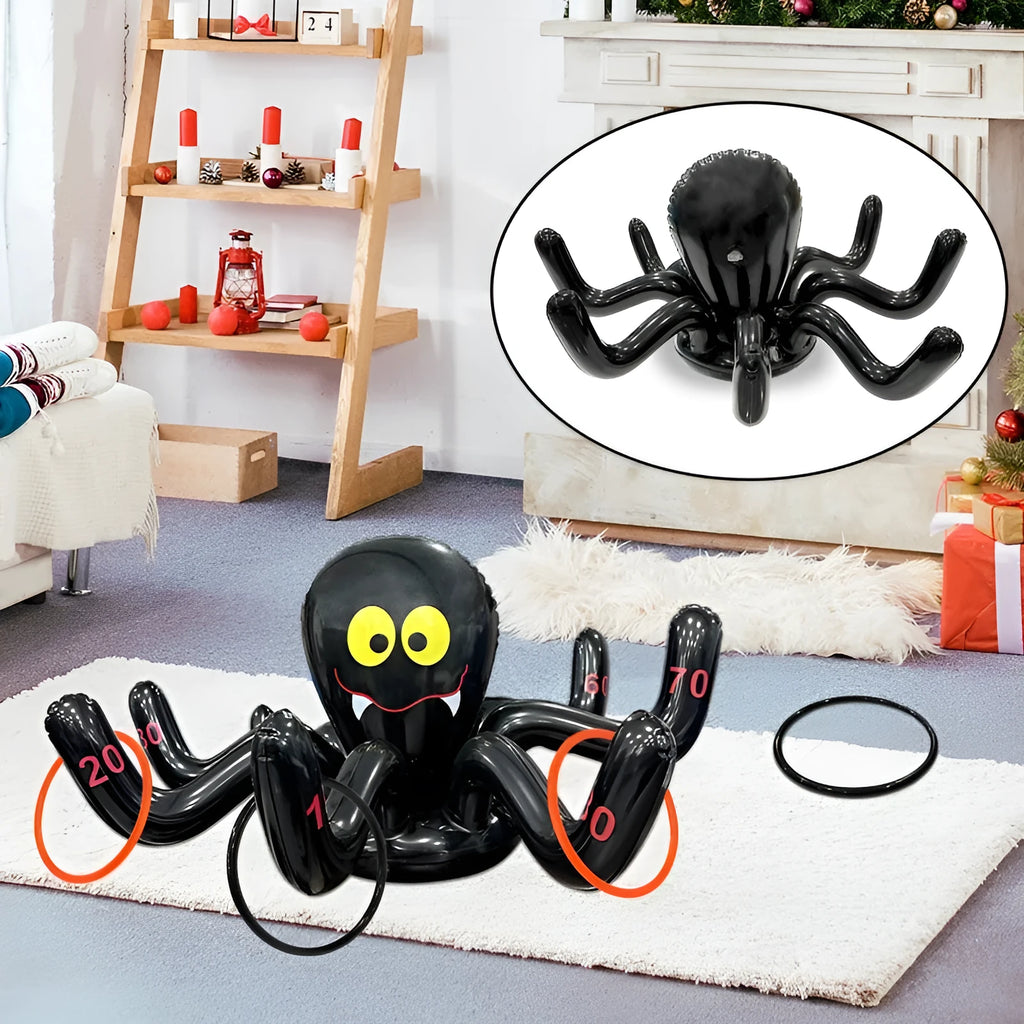 Inflatable ferrule ring toss game toy in Halloween and Ghost Festival styles including octopus, antlers, and witch hats.
