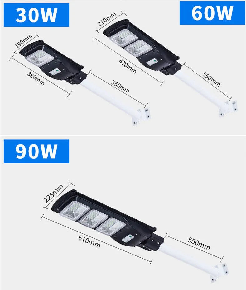 60W integrated solar street light LED outdoor lamp with remote control for rural roads