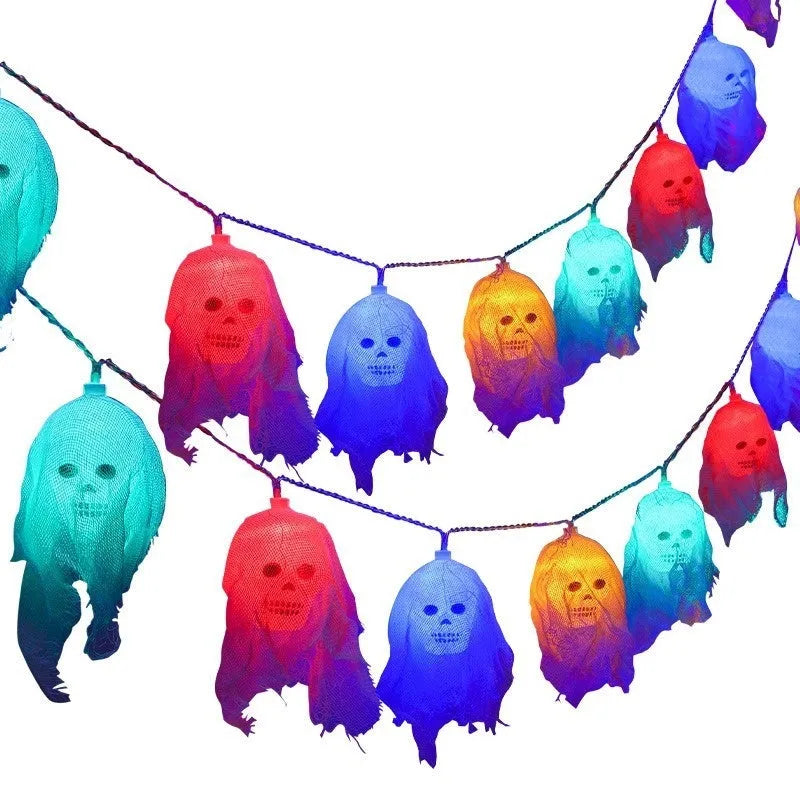 Halloween coloured LED light string with battery box for indoor wall decoration