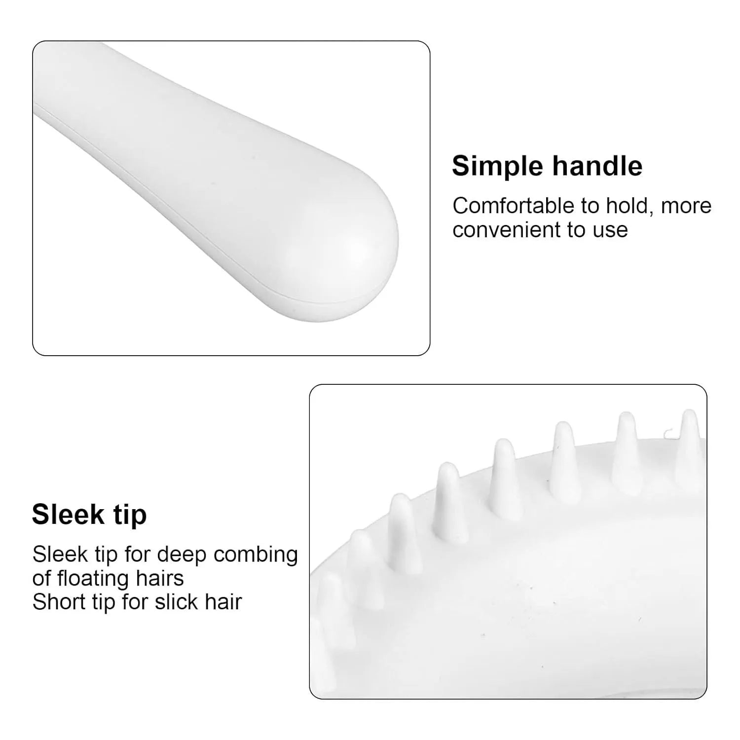 Double-sided pet grooming brush with removable deshedding comb and massage bristles in white colour