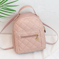 Korean style girls' embroidery backpack in hard square shape with PU leather, available in black, pink and white colours